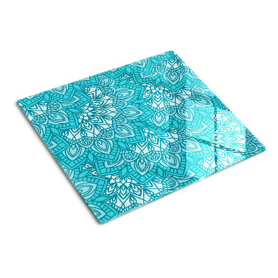 Glas skærebræt Mandala-mønster i blå nuancer