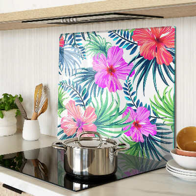 Skærebræt i glas Tropisk blomstermotiv