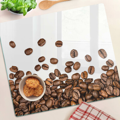 Glas skærebræt Kaffebønner