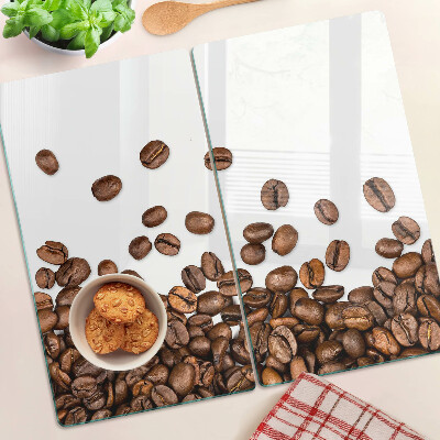Glas skærebræt Kaffebønner