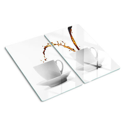 Skærebræt i glas Kaffe i kopper