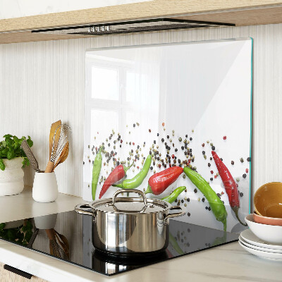 Glas skærebræt Paprika og peber