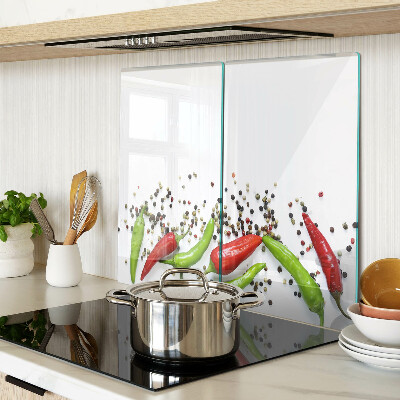 Glas skærebræt Paprika og peber