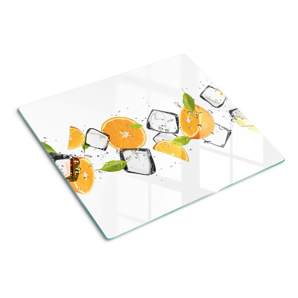 Glas skærebræt Citrus med is