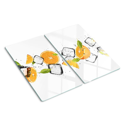 Glas skærebræt Citrus med is