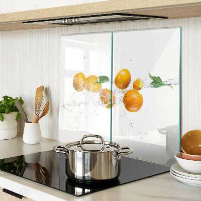 Glas skærebræt Citrus med vand