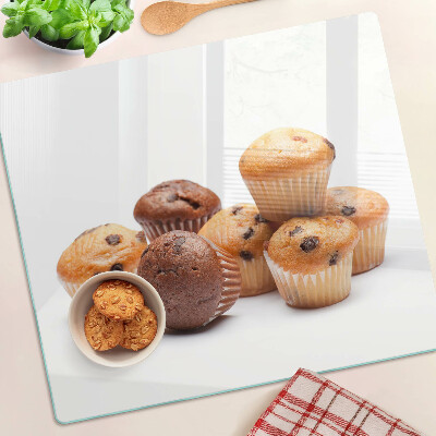 Glas skærebræt Chokolade- og vaniljemuffins