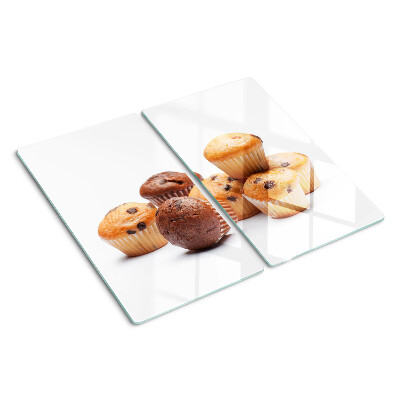 Glas skærebræt Chokolade- og vaniljemuffins