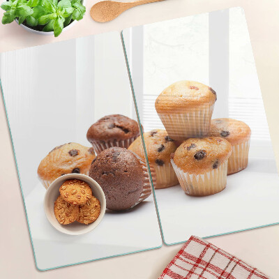 Glas skærebræt Chokolade- og vaniljemuffins