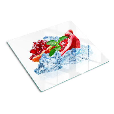 Glas skærebræt Granatæble og is