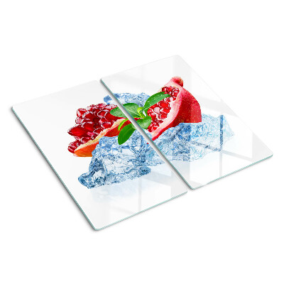 Glas skærebræt Granatæble og is