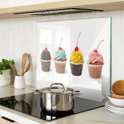Glas skærebræt Cupcake med flødeskum og kirsebær