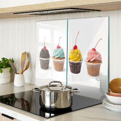 Glas skærebræt Cupcake med flødeskum og kirsebær