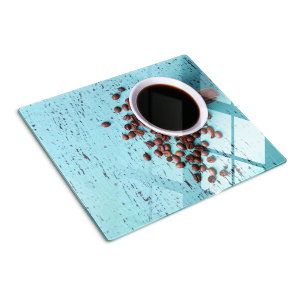 Skærebræt i glas Kaffe og kaffebønner