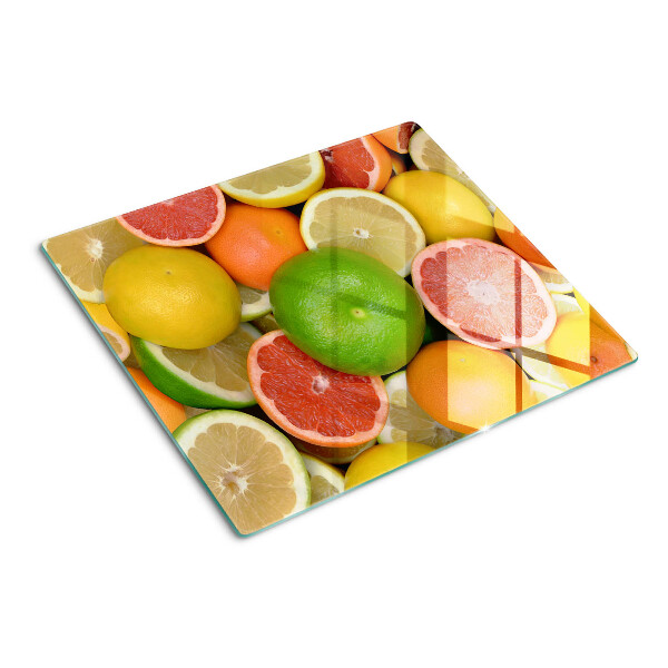 Skærebræt i glas Citrusfrugter i farver