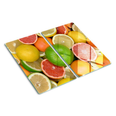 Skærebræt i glas Citrusfrugter i farver