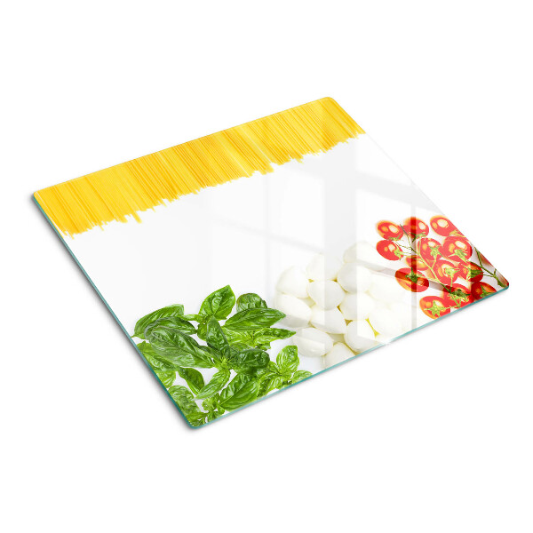 Glas skærebræt Pasta med krydderurter og tomater
