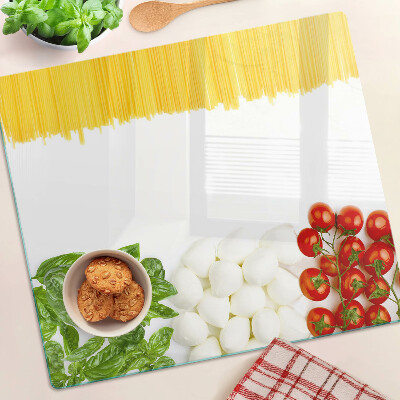 Glas skærebræt Pasta med krydderurter og tomater