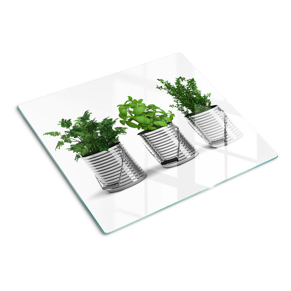 Skærebræt i glas Planter i metalpotter