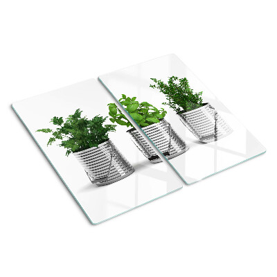 Skærebræt i glas Planter i metalpotter