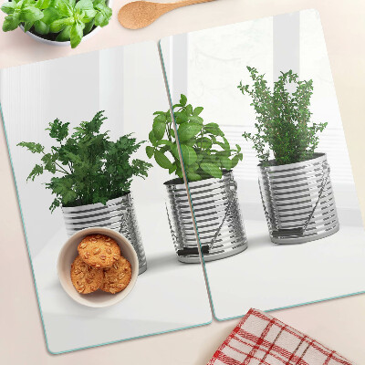 Skærebræt i glas Planter i metalpotter