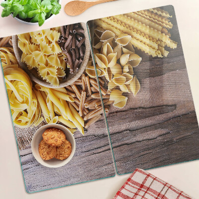 Glas skærebræt Pasta og trædetaljer