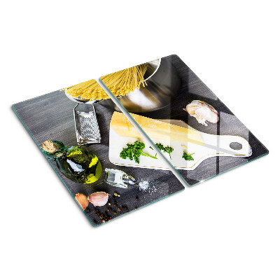 Skærebræt i glas Køkkentilbehør og ingredienser