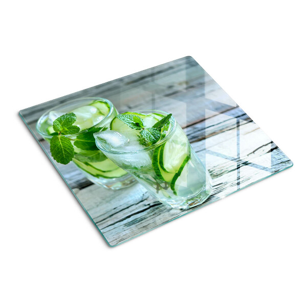 Glas skærebræt Mynte- og agurkecocktails