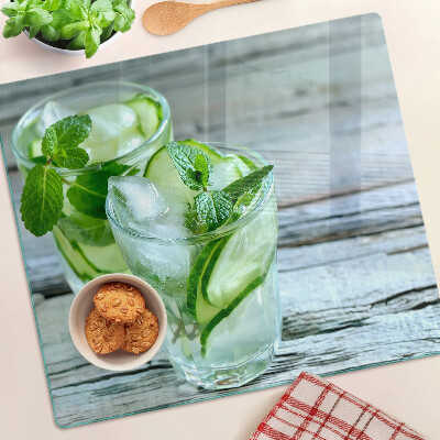 Glas skærebræt Mynte- og agurkecocktails