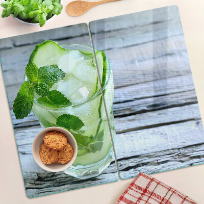 Glas skærebræt Forfriskende cocktail med mynte