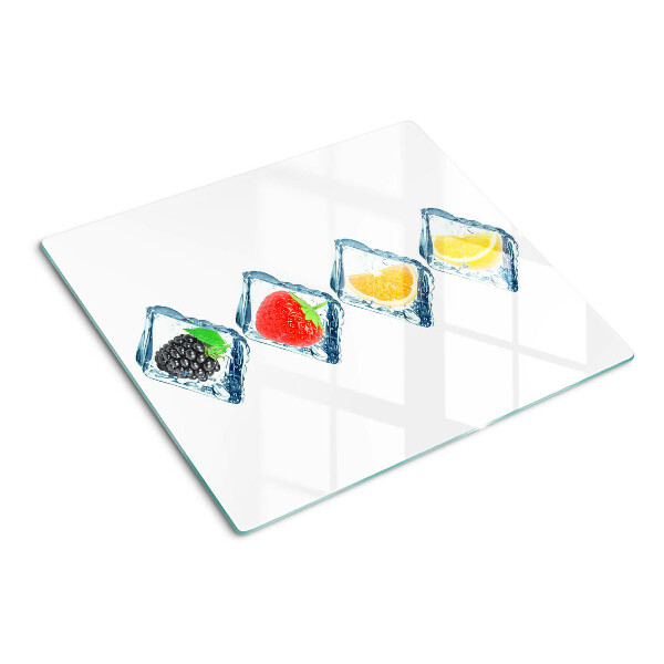 Glas skærebræt Frugt i is
