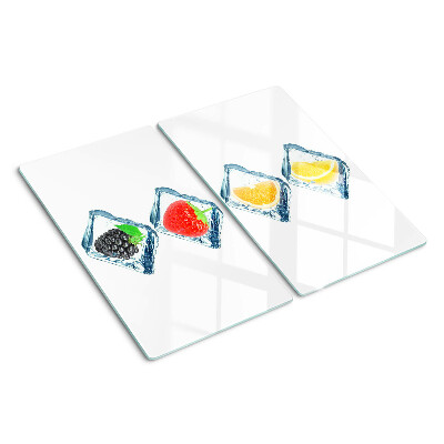 Glas skærebræt Frugt i is