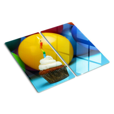 Skærebræt i glas Fødselsdagscupcake med balloner