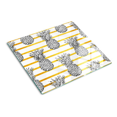 Skærebræt i glas Ananas på strimler