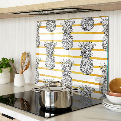 Skærebræt i glas Ananas på strimler