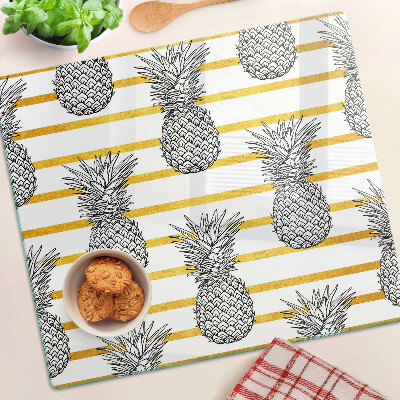 Skærebræt i glas Ananas på strimler