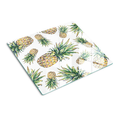 Glas skærebræt Ananas på en hvid baggrund