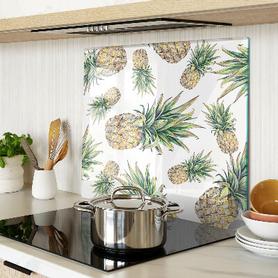 Glas skærebræt Ananas på en hvid baggrund