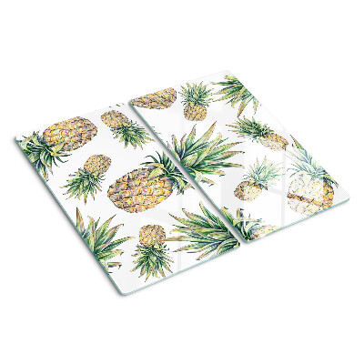 Glas skærebræt Ananas på en hvid baggrund