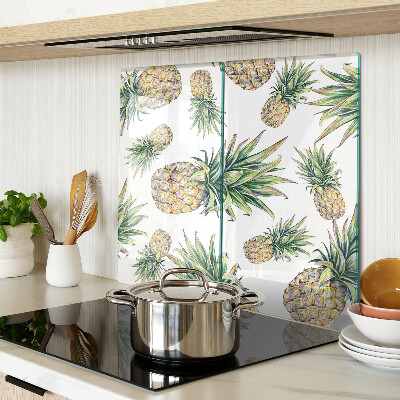 Glas skærebræt Ananas på en hvid baggrund