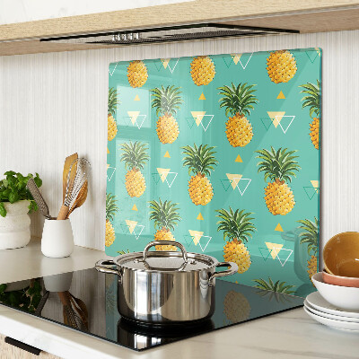 Glas skærebræt Ananas på en turkis baggrund