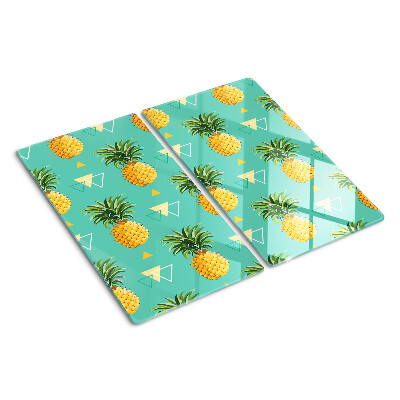 Glas skærebræt Ananas på en turkis baggrund