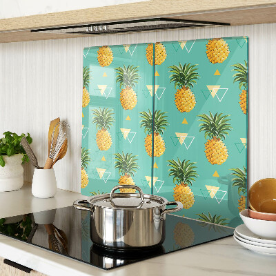 Glas skærebræt Ananas på en turkis baggrund