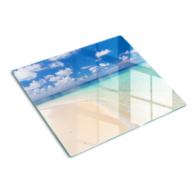 Glas skærebræt Strand med blå himmel