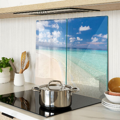 Glas skærebræt Strand med blå himmel