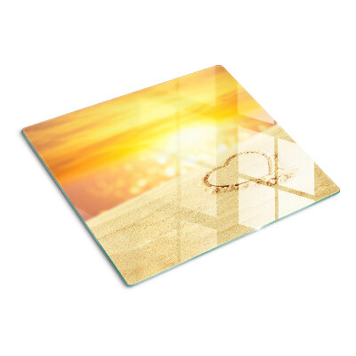 Skærebræt i glas Strand ved solnedgang