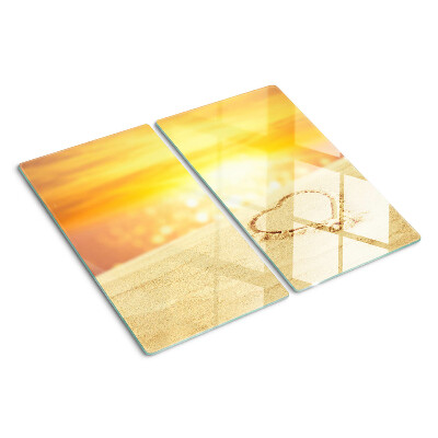 Skærebræt i glas Strand ved solnedgang