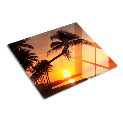 Glas skærebræt Solnedgang på stranden