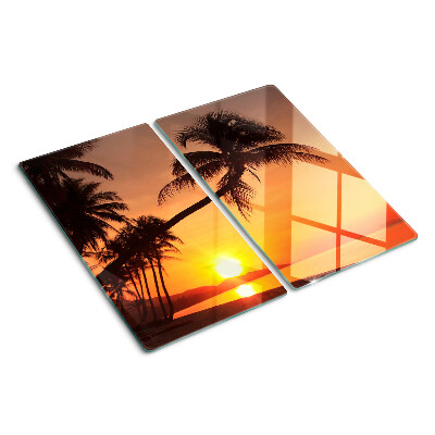 Glas skærebræt Solnedgang på stranden