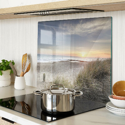 Glas skærebræt Strand ved solnedgang